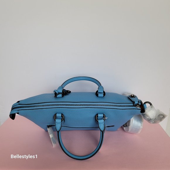 COACH Cara Pebbled Leather Satchel -Pool Color ⭐ - Picture 10 of 16